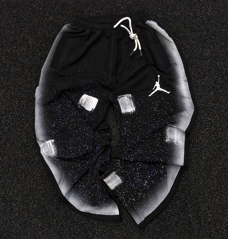 شلوار اسلش بگ جاگر با طرح رنگ پاش کهکشانی | فوقالعاده با کیفیت