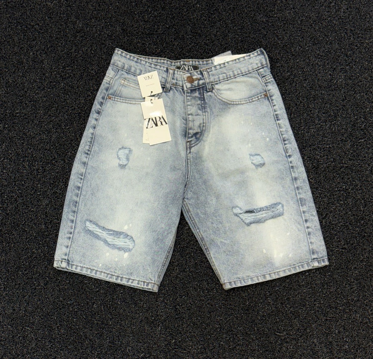 شلوارک جین یخی برفی مردانه پارچه پنبه کجراه سنگشور با زاپ و رادو خفن کد sh65