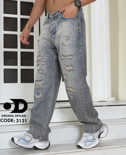 شلوار بگ مردانه با رنگ و زاپ خاص | قد ۱۱۰ سانت کد 3131