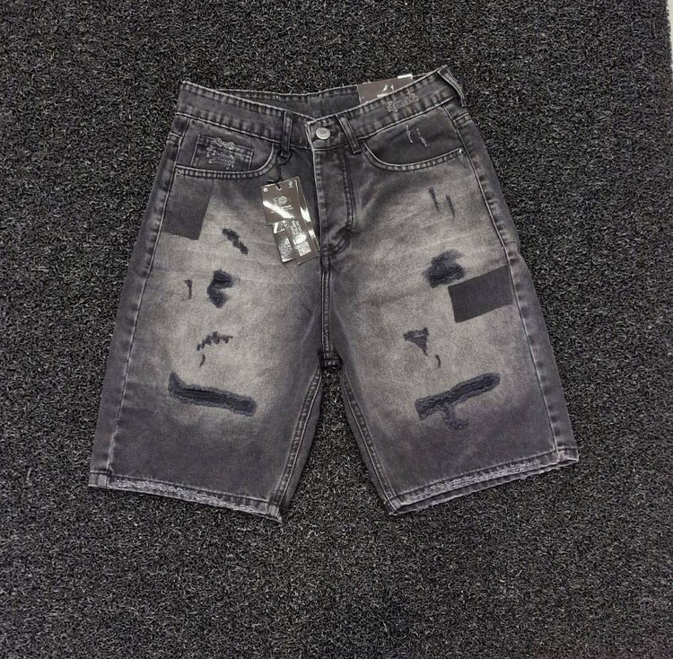 شلوارک جین ذغالی مردانه کد 1427