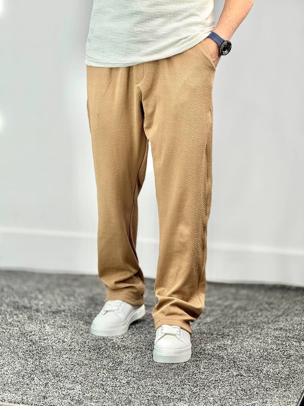 شلوار کبریتی مراکشی خنک تابستانه پارچه لخت رنگ طوسی روشن کرمی کد ۲