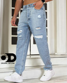 شلوار مام فیت یخی زاپ کاستوم مردانه- پارچه جین کجراه طراحی خفن