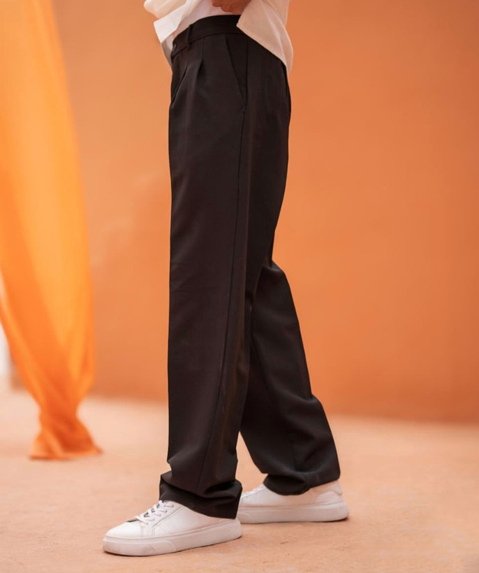 شلوار بگ پارچه مازراتی مردانه مشکی با بهترین کیفیت|قد ۱۱۰ سانت