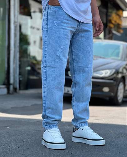 شلوار جین مام فیت یخی مردانه کد M456