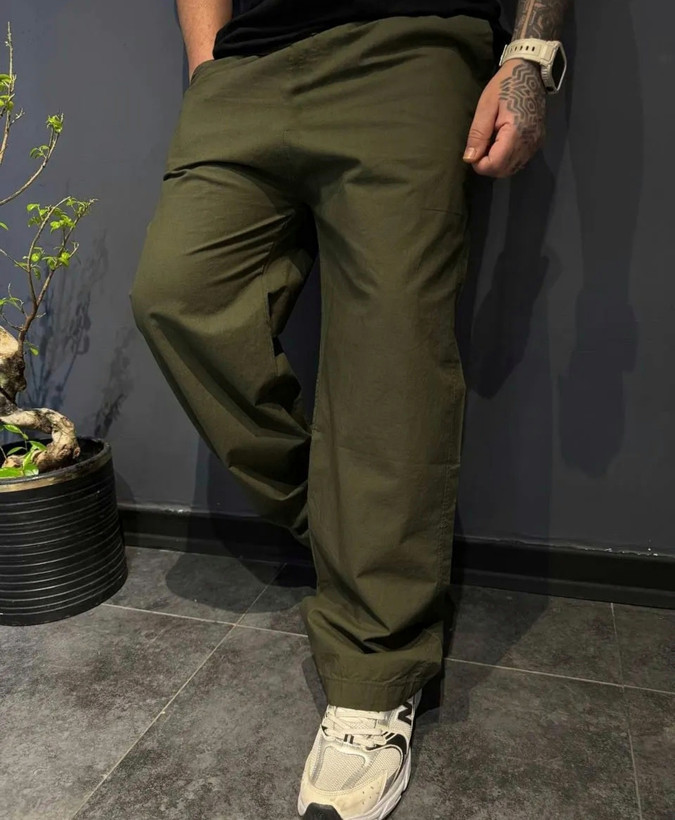 شلوار فول بگ کنفی لینن سبز لجنی مردانه ` فوقالعاده خنک و سبک و با کیفیت