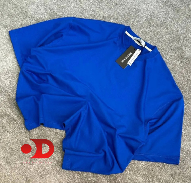 تیشرت بیسیک آبی مردانه | استایل لش باکسی پارچه ماکان