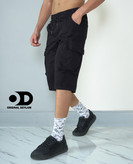 شلوارک مشکی ۶ جیب مردانه ` پارچه کتان لی کاغذی خنک و با کیفیت