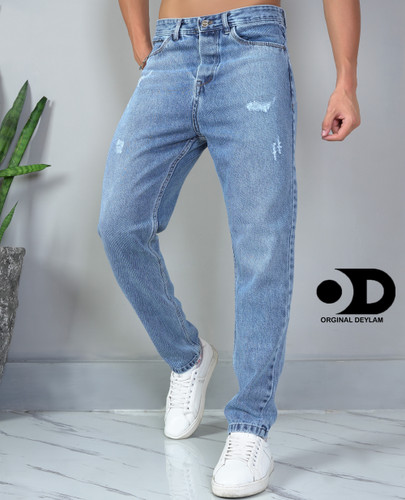 شلوار بوی فرند آبی یخی فوقالعاده خفن و با کیفیت | اورجینال دیلم کد ۳۷