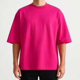 تیشرت بیسیک گلبه ای مردانه | استایل لش باکسی پارچه ماکان