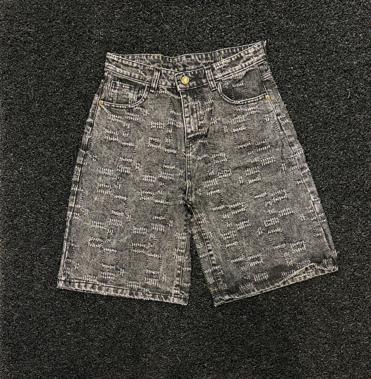 شلوارک دنیم کاستوم شده با طرح منحصر به فرد پترنهای انتزاعی از کلکسیون اکسکلوسیو کد s58