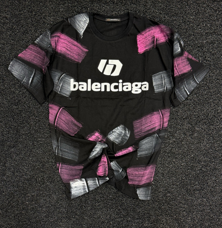 تیشرت مشکی طرح برش رنگی Balenciaga /تولید ایران