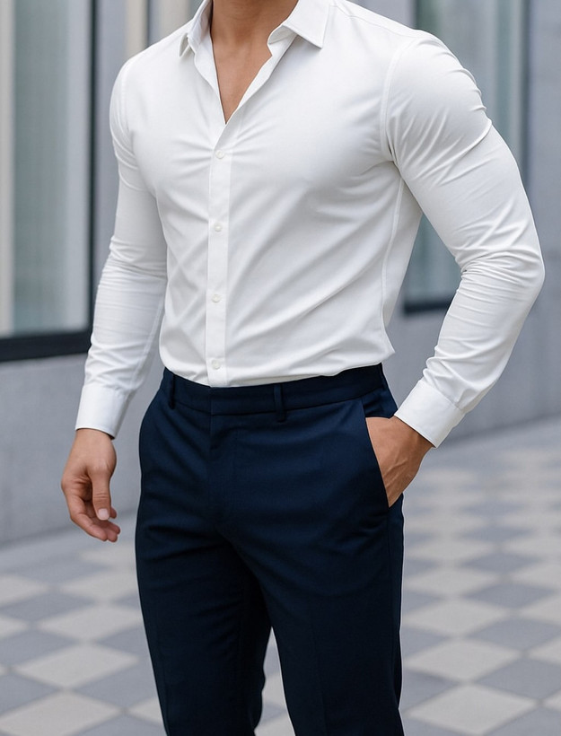 پیراهن آکسفورد سفید مردانه با بهترین کیفیت | اورجینال دیلم