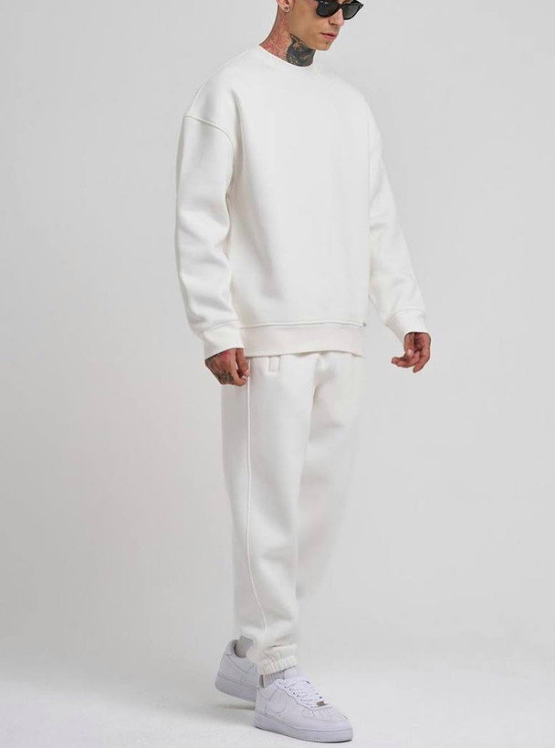 دورس سفید بیسیک سه نخ یقه گرد | اورجینال دیلم