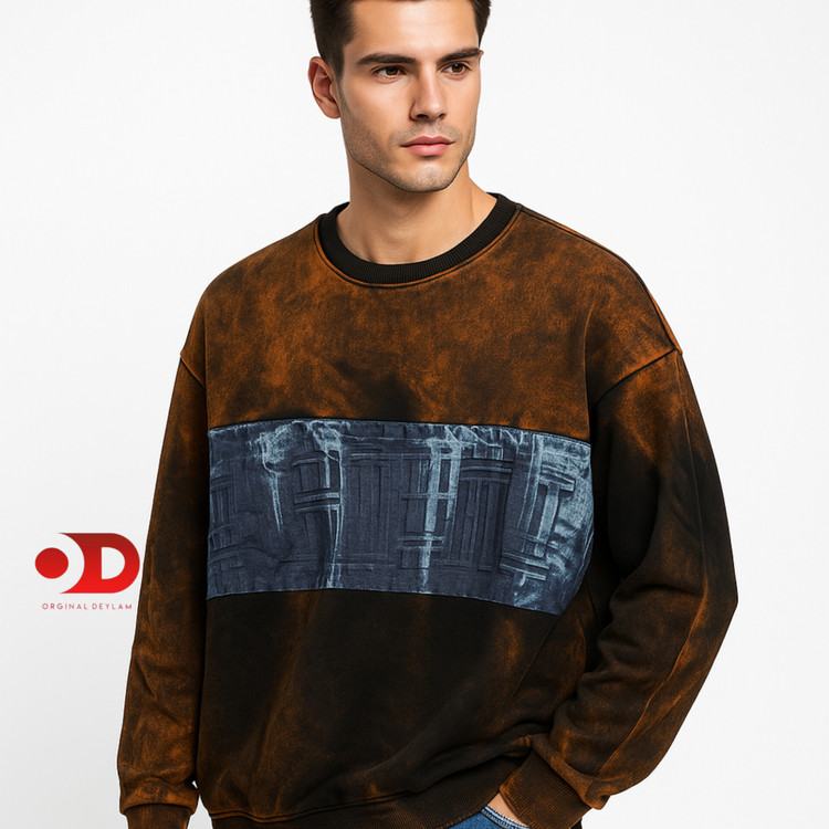 دورس یقه گرد مردانه سه نخ پنبه رنگ کاستوم کد ۵۵۰