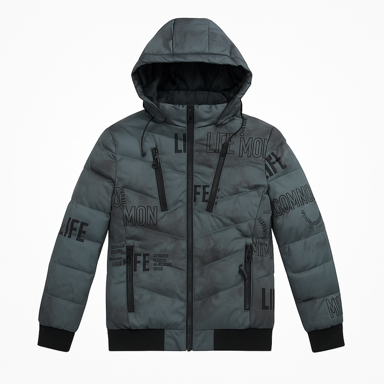 کاپشن برزنتی چاپی اسپرت داخل پشم شیشه / آف تک سایز L