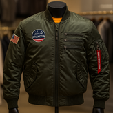 کاپشن پرواز خلبانی برزنتی سبز | ضد آب و بادگیر | 2025 کد 2