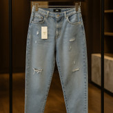 شلوار مام فیت مردانه آبی یخی زاپ دار - اورجینال دیلم