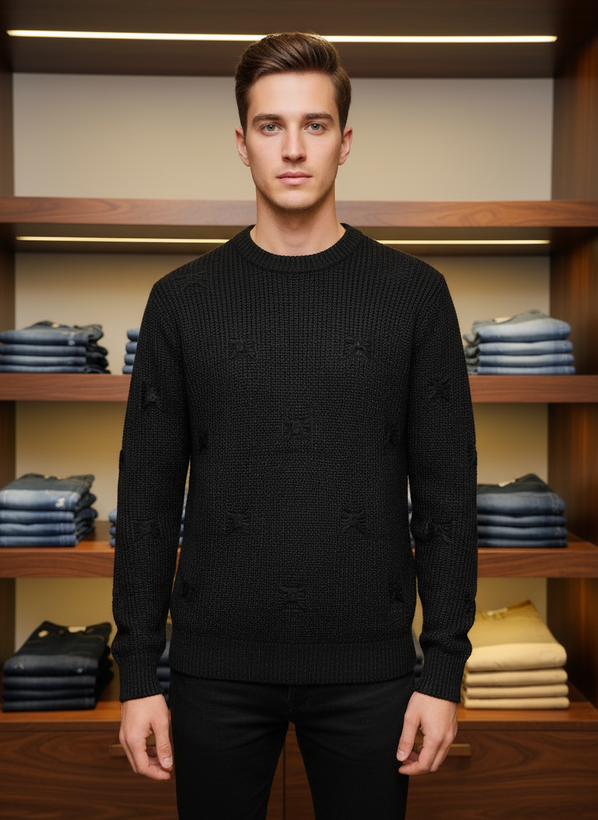 پلیور بافت زاپدار مشکی پر قدرت👑 🫠 | فری سایز 👌