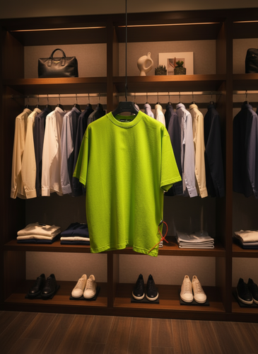 تیشرت بیسیک لش سبز فسفری پارچه ماکان | کیفیت استثنایی