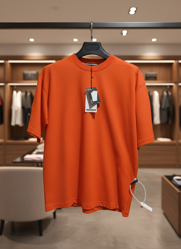 تیشرت بیسیک لش نارنجی اسپایسی پارچه ماکان | کیفیت استثنایی