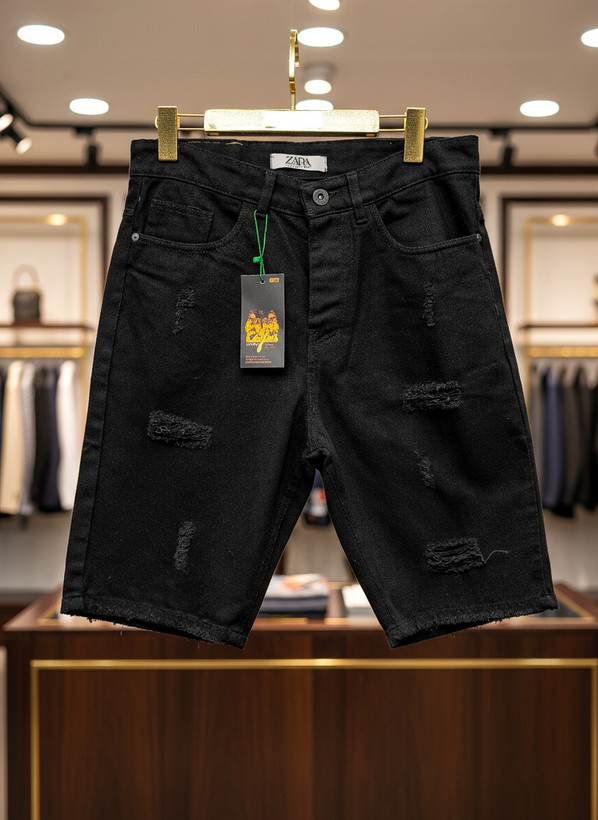 شلوارک لی مشکی مردانه زاپ خاص و خفن | کیفیت استثنایی با بهترین قیمت | اورجینال دیلم