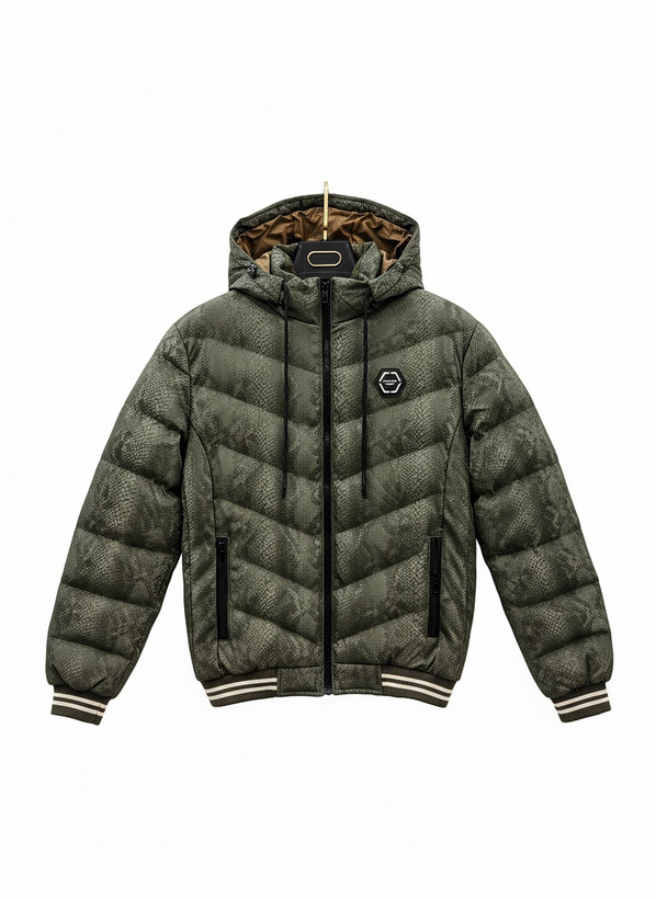 محصول لوکس*کاپشن چرم پوست ماری سبز لجنی- فوقالعاده با کیفیت و شیک | کیفیت استثنایی با بهترین قیمت