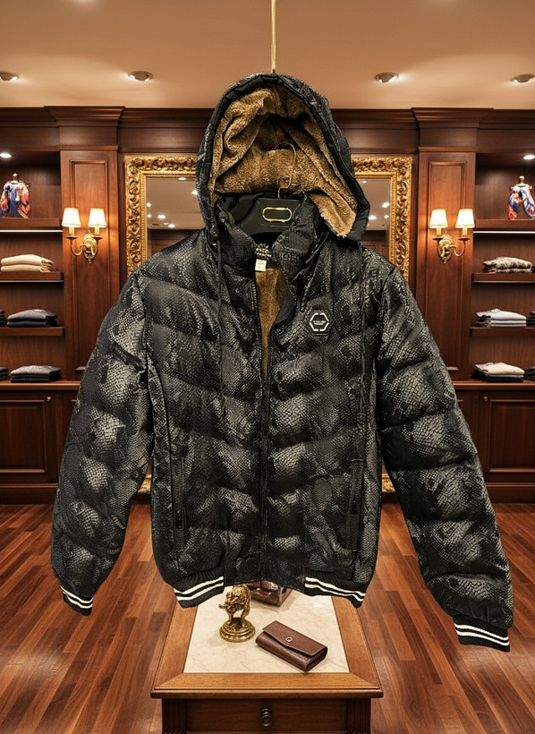 محصول لوکس*کاپشن چرم پوست ماری مشکی - فوقالعاده با کیفیت و شیک | کیفیت استثنایی