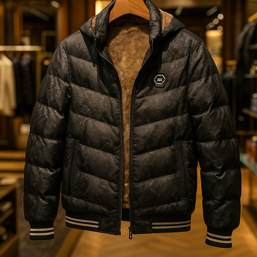 محصول لوکس*کاپشن چرم پوست ماری مشکی - فوقالعاده با کیفیت و شیک | کیفیت استثنایی