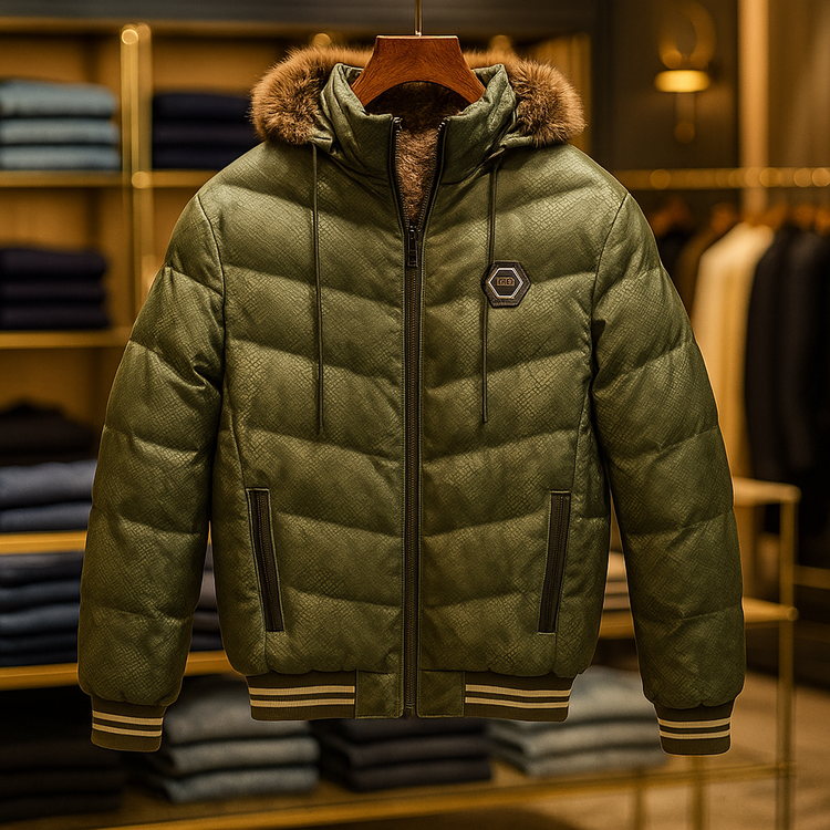 محصول لوکس*کاپشن چرم پوست ماری سبز لجنی- فوقالعاده با کیفیت و شیک | کیفیت استثنایی با بهترین قیمت