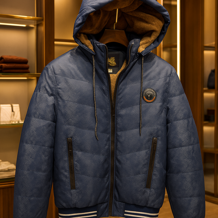 محصول لوکس*کاپشن چرم پوست ماری سرمه ای - فوقالعاده با کیفیت و شیک | کیفیت استثنایی