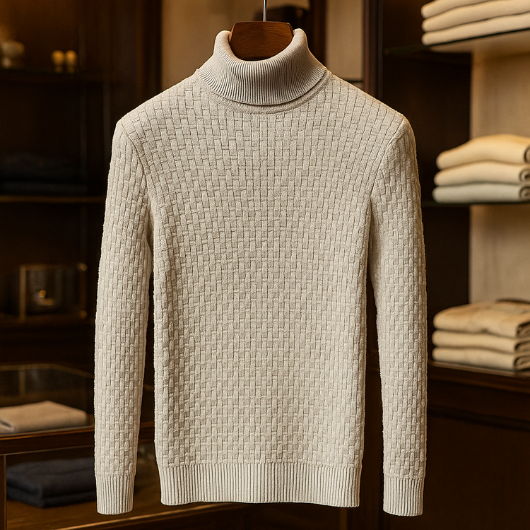 یقه اسکی طوسی فری سایز بافت آجری