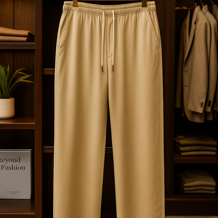 شلوار اسلش بگ مردانه پارچه مازراتی رنگ کرمی کد RSS35