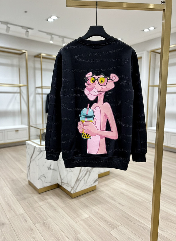 دورس مشکی طرح پلنگ صورتی شیک و جذاب | پارچه پنبه سه نخ خار خورده