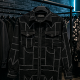 پیراهن کبریتی ریز مشکی با طرح مونوگرام خاص Monogram Pattern”
