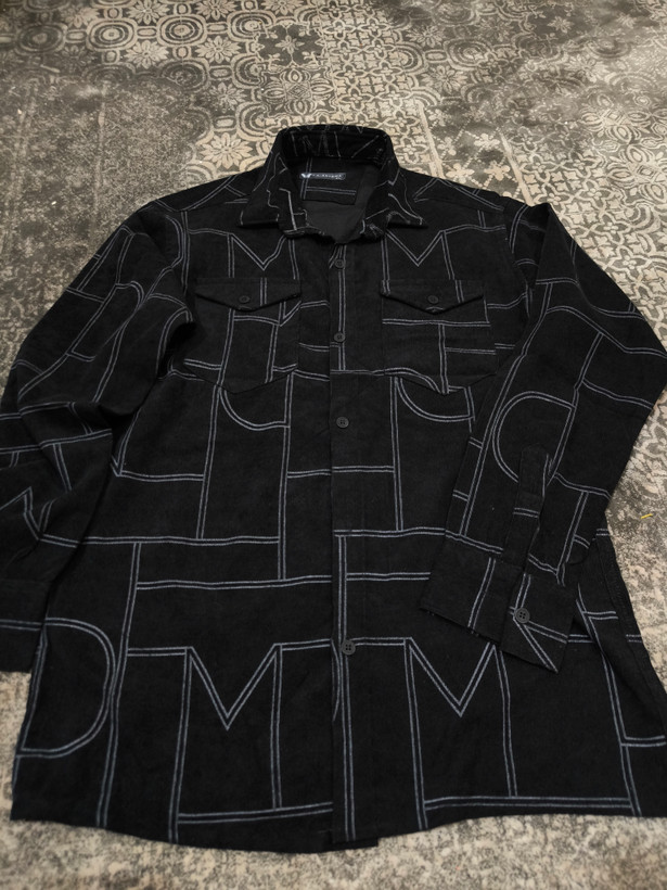 پیراهن کبریتی ریز مشکی با طرح مونوگرام خاص Monogram Pattern”