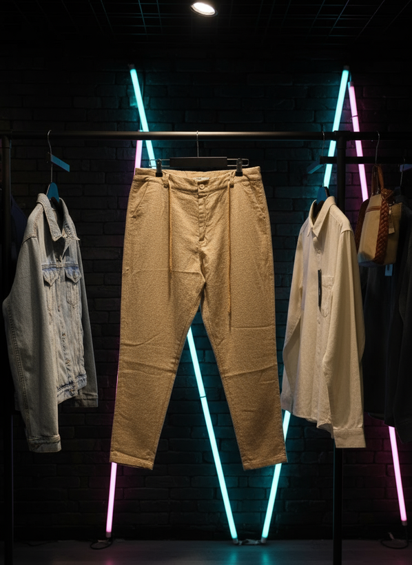 شلوار لینن مام فیت رنگ بژ فوقالعاده خنک و سبک | اولد مانی