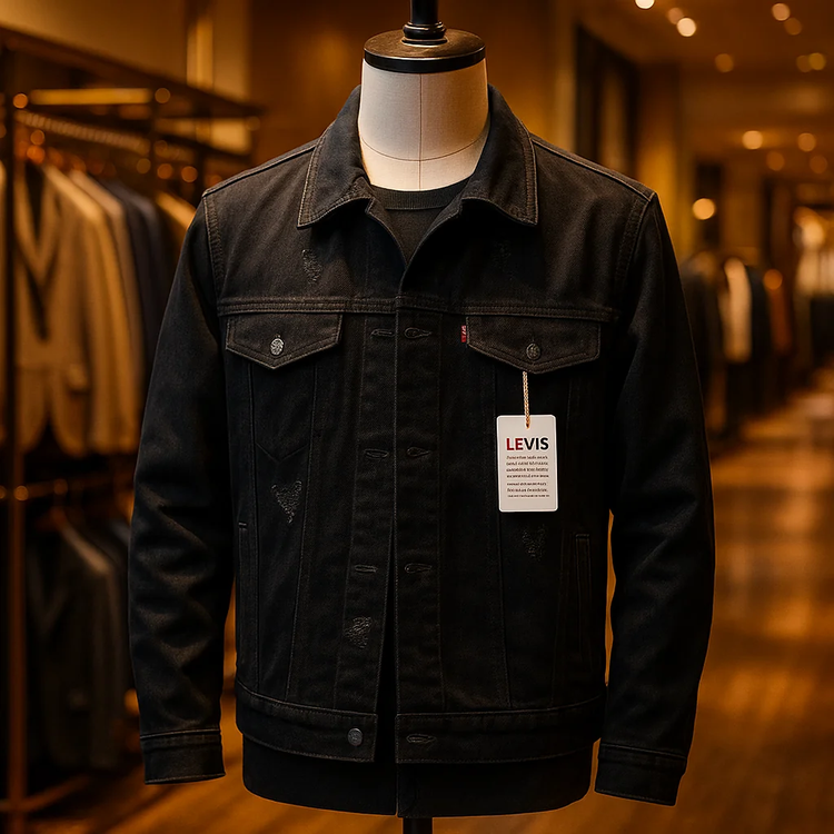 کت جین مشکی گرم بالا کیفیت استثنایی| پارچه کجراه بدون کش استایل آزاد و قواره دار