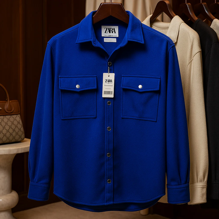 کت فوتر کوبیده بامرام دار مردانه گرماژ بالا پرمیوم بنفش با دو جیب صندوقی – کالکشن پاییز/زمستان