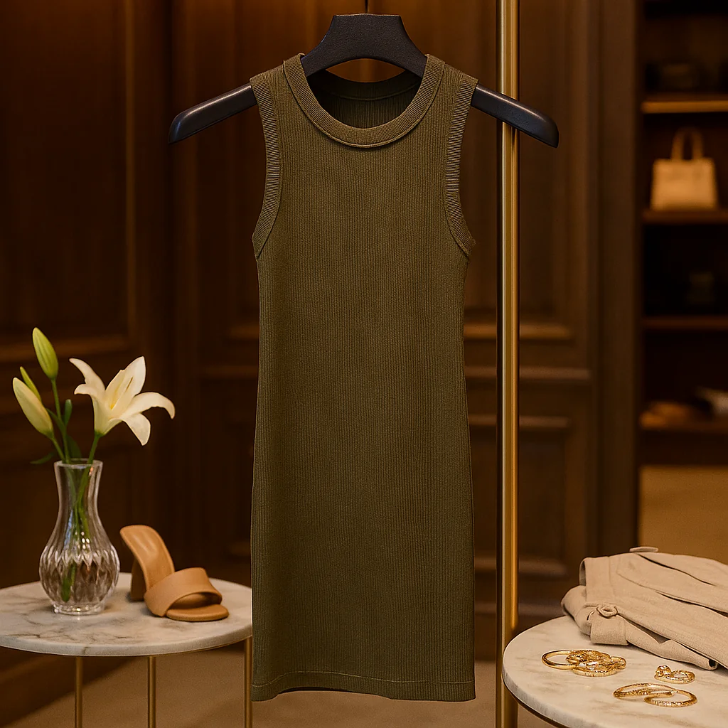 تنک تاپ سبز زیتونی مردانه | پارچه کبریتی پاور کش | پارچه پنبه کبریتی اعلا|فری سایز