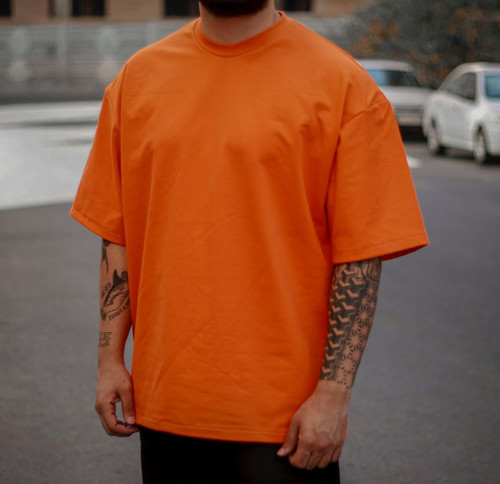 تیشرت پنبه دورس ماکان گرماژ بالا لش نارنجی | کیفیت استثنایی