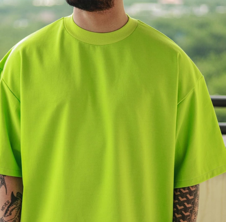 تیشرت دورس بیسیک پنبه ماکان گرماژ بالا لش سبز فسفری جذاب | کیفیت استثنایی
