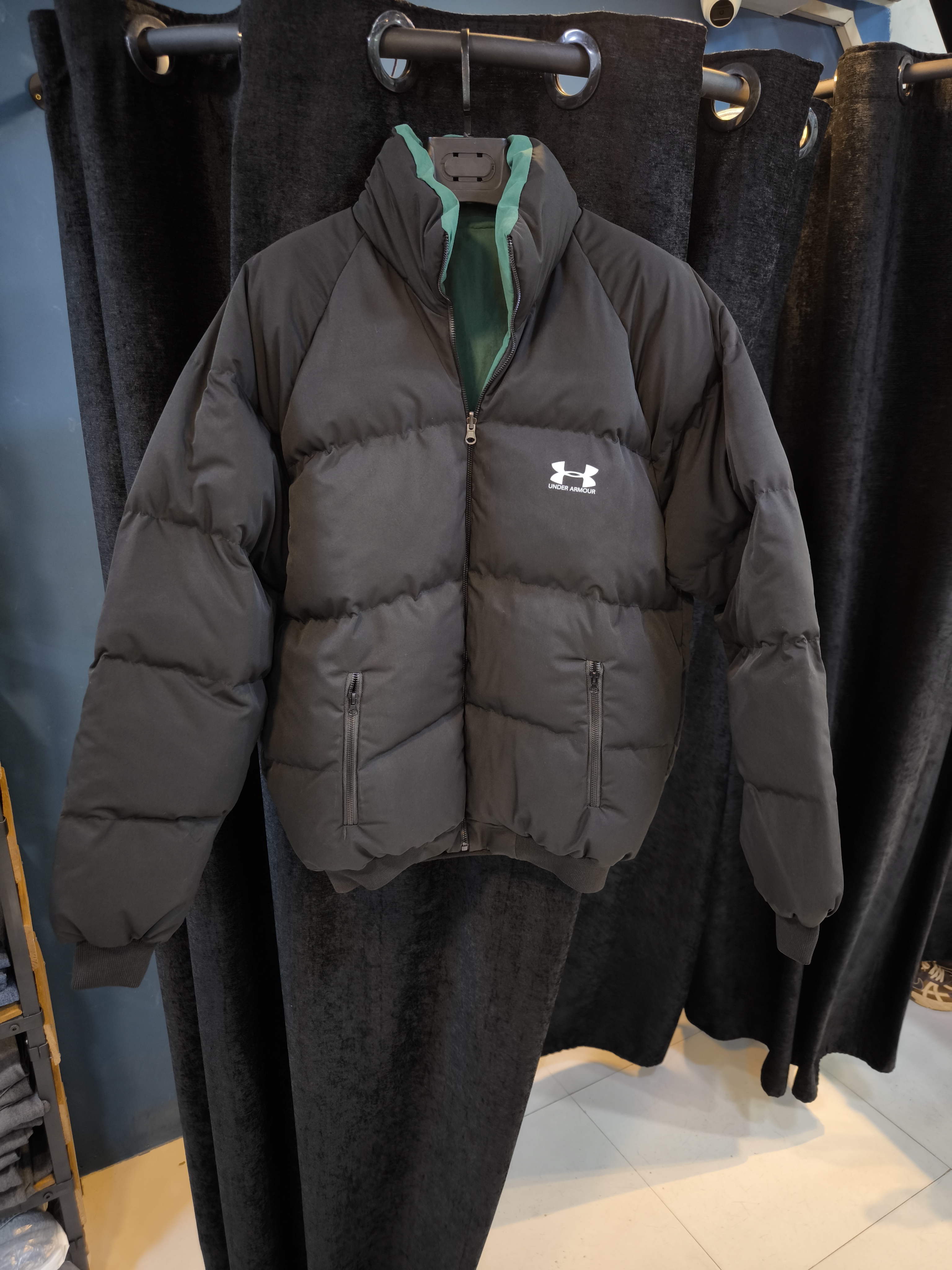 کاپشن لش باکسی دو رو مشکی سبز / فوق‌العاده ضخیم و گرماژ بالا | اورجینال دیلم