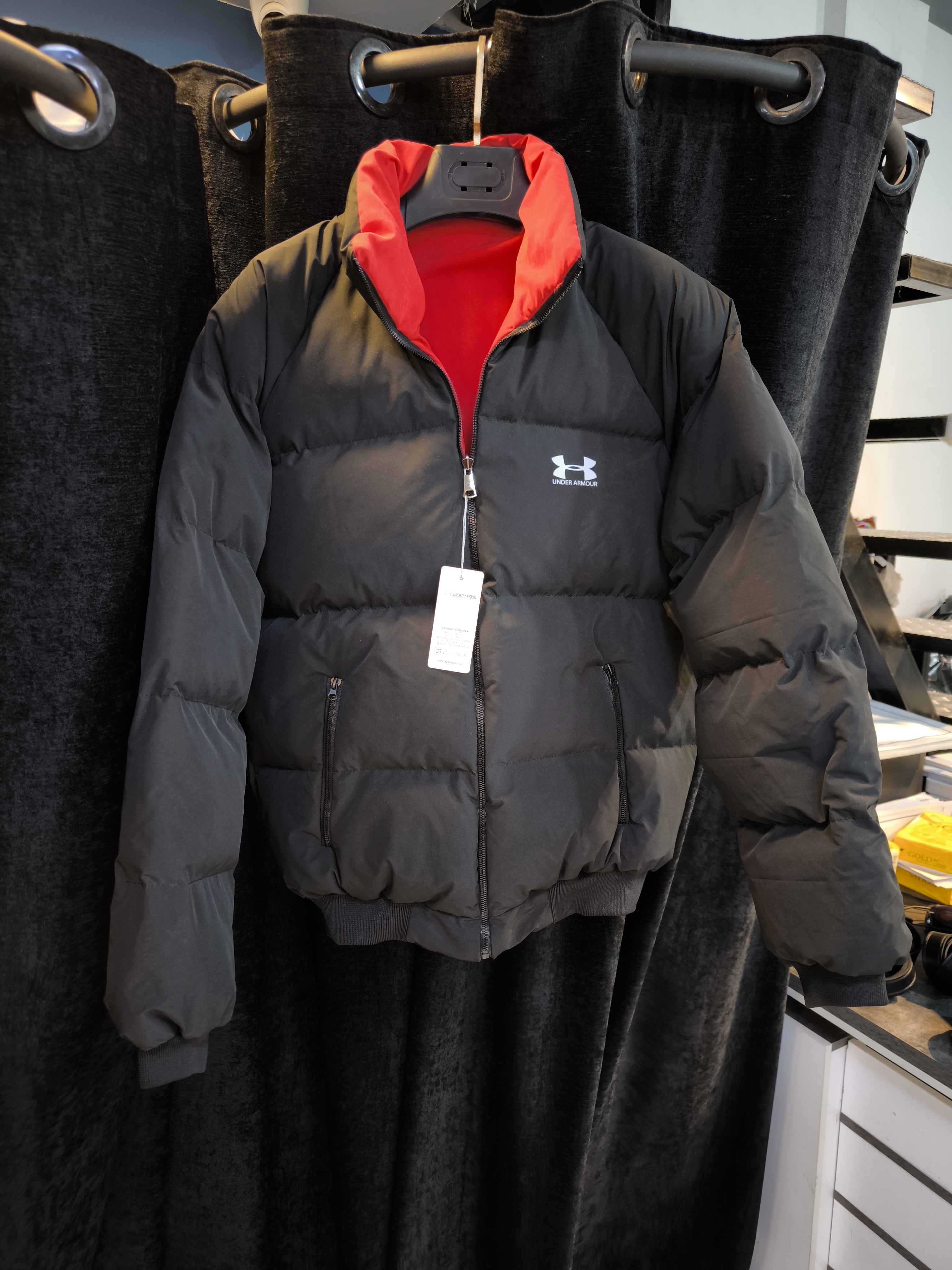 کاپشن لش باکسی دو رو مشکی قرمز / فوق‌العاده ضخیم و گرماژ بالا | اورجینال دیلم