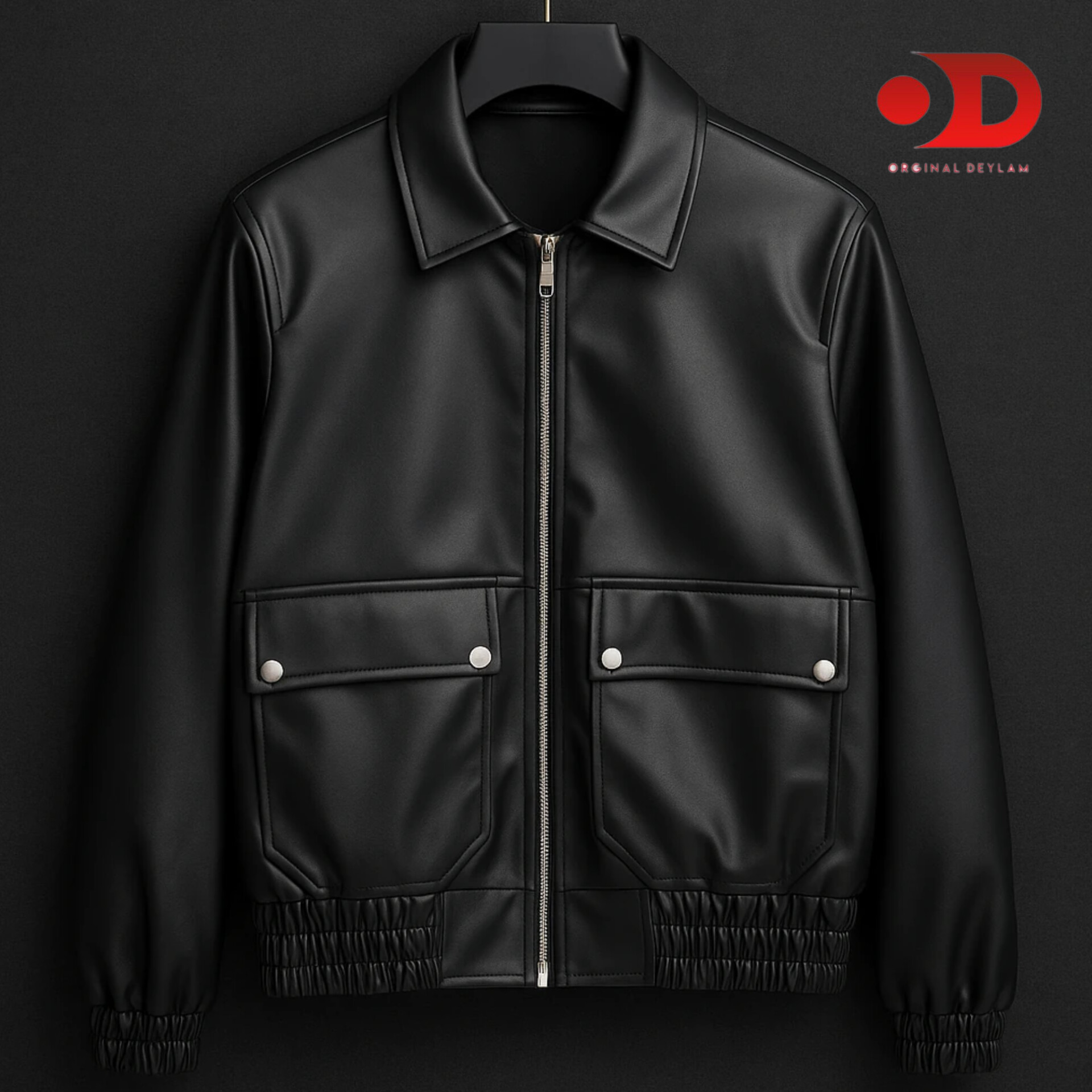 محصول لوکس*جکت چرم مشکی مردانه مدل باکسی اولد مانی | اورجینال دیلم