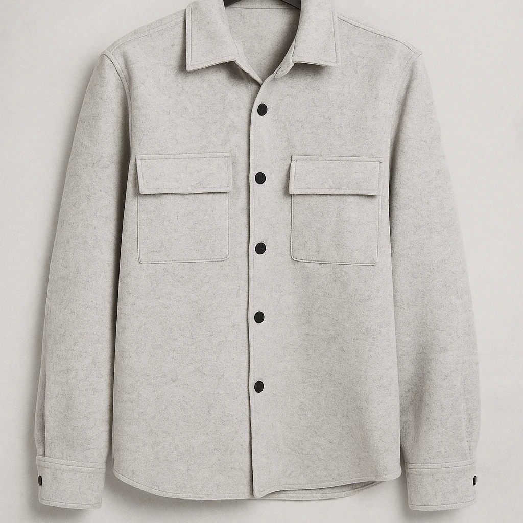 کت فوتر پشمی طوسی ملانژ مردانه قواره اولد مانی | کیفیت بالا ارسال فوری