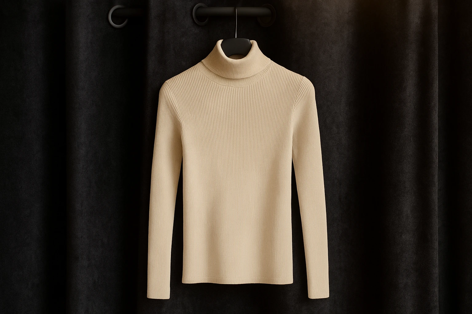 پلیور بافت یقه اسکی مردانه موکا کرم بافت کبریتی خاص و شیک / فری سایز