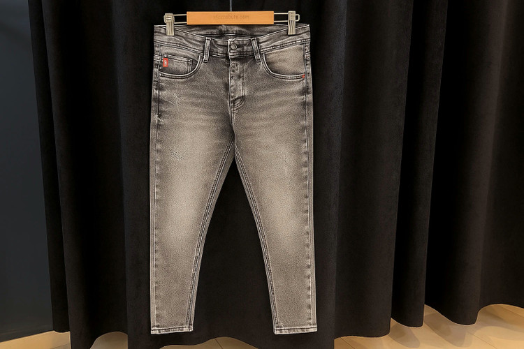 شلوار طوسی اسکینی مردانه | فول کش پارچه پنبه پر اعلا