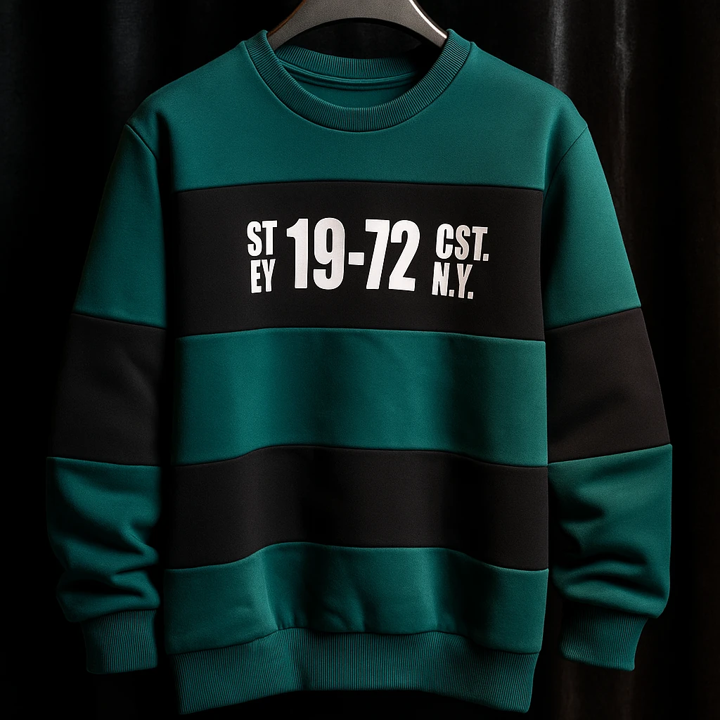 دورس یقه گرد رینگری سبز پارچه دو نخ پنبه کیفیت بالا