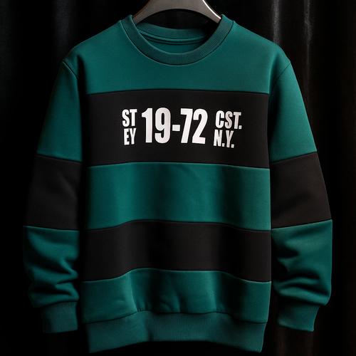 دورس یقه گرد رینگری سبز پارچه دو نخ پنبه کیفیت بالا