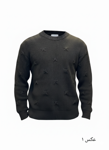 پلیور بافت مشکی شیک یقه گرد زاپ مینیمال | فری سایز لش